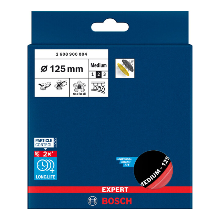 Bosch Expert Multihole (Expert Multihole) Tampon support universel, 125 mm, moyen