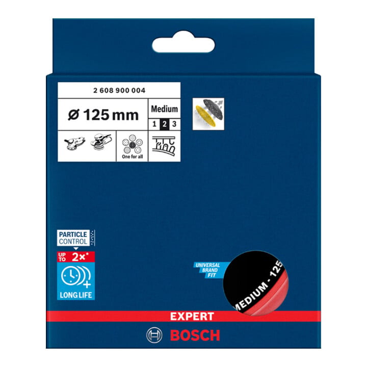 Bosch Expert Multihole (Expert Multihole) Tampon support universel, 125 mm, moyen