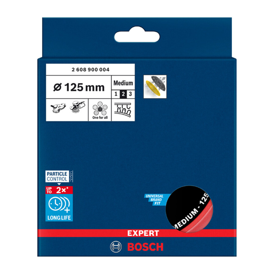 Bosch Expert Multihole (Expert Multihole) Tampon support universel, 125 mm, moyen