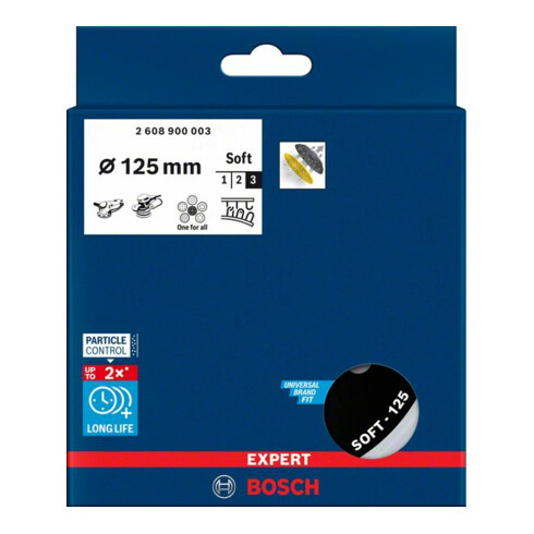Bosch Expert Multihole (Expert Multihole) Tampon support universel, 125 mm, souple