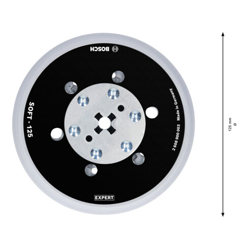 Bosch Expert Multihole (Expert Multihole) Tampon support universel, 125 mm, souple