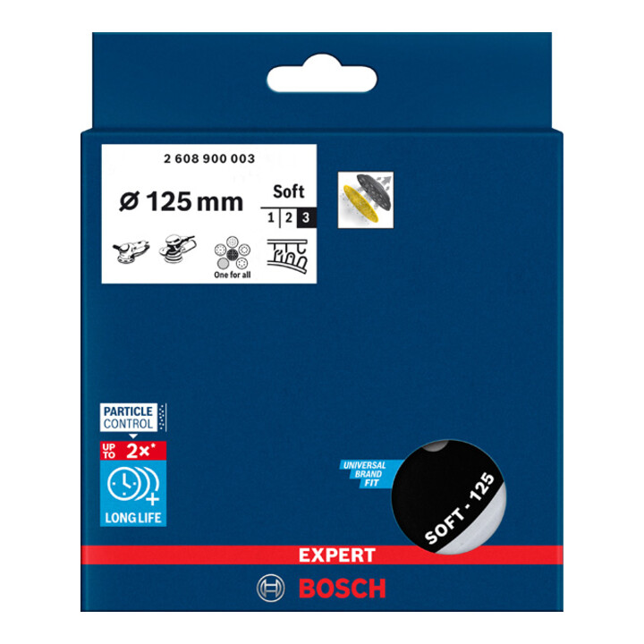 Bosch Expert Multihole (Expert Multihole) Tampon support universel, 125 mm, souple