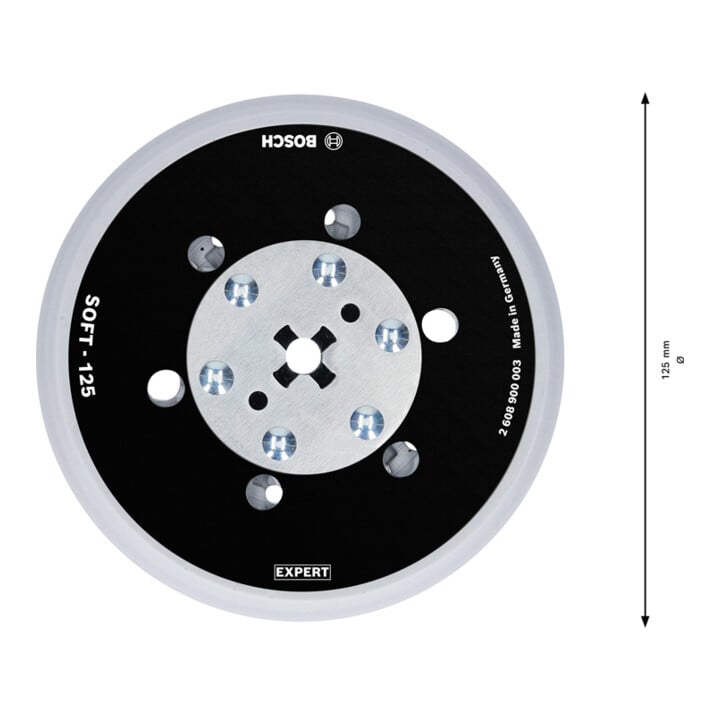 Bosch Expert Multihole (Expert Multihole) Tampon support universel, 125 mm, souple