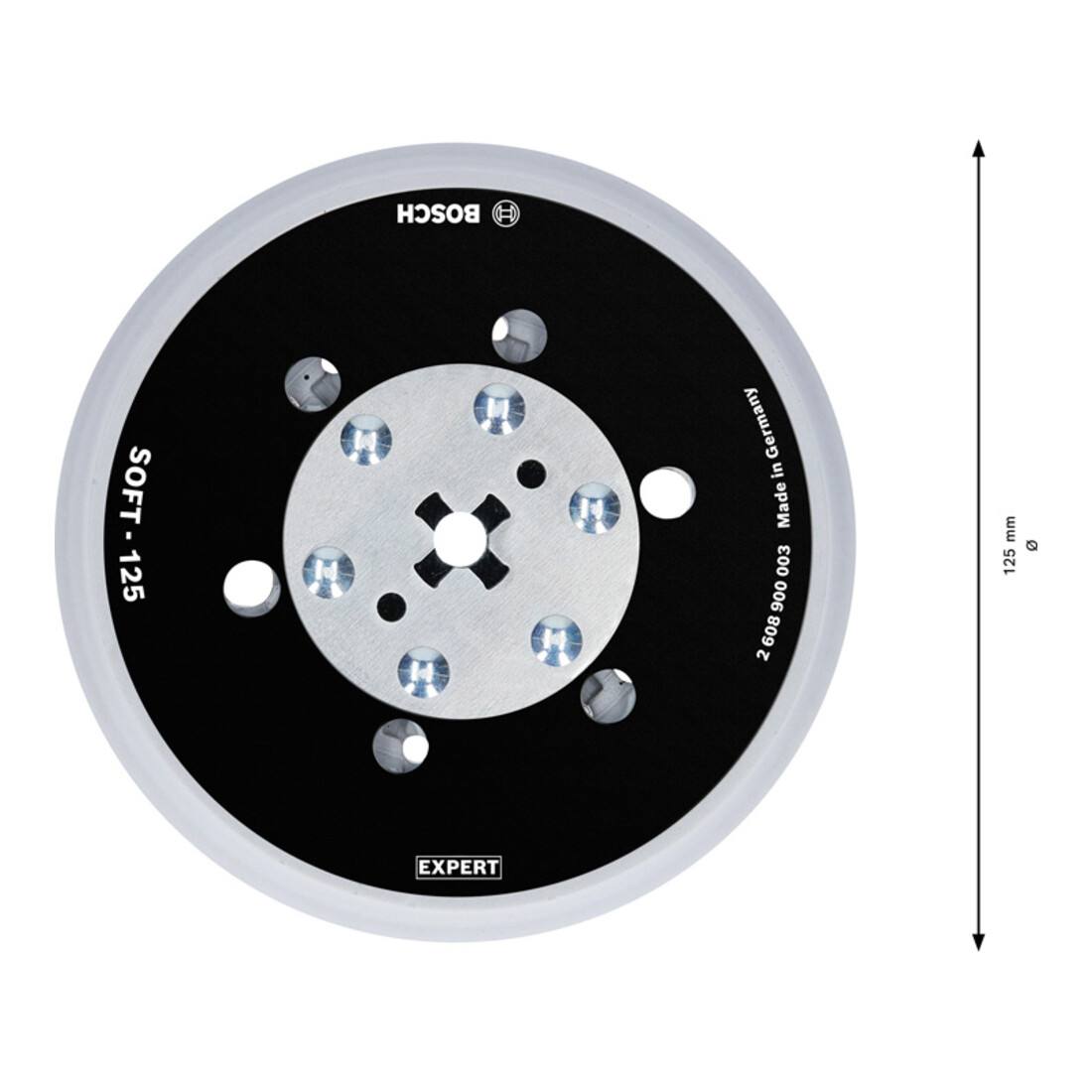 Bosch Expert Multihole (Expert Multihole) Tampon support universel, 125 mm, souple