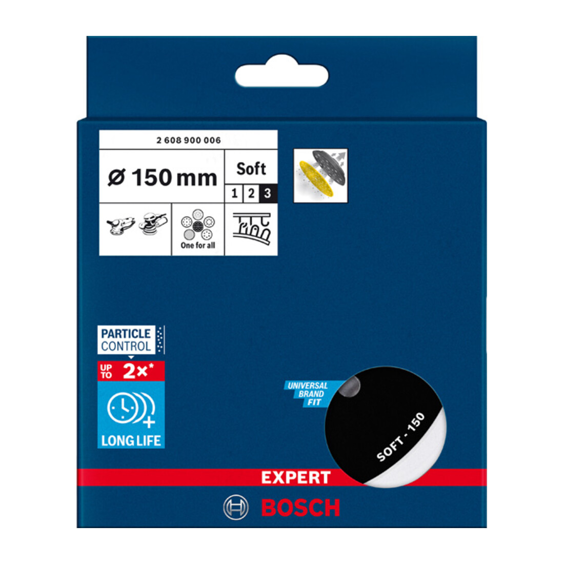 Bosch Expert Multihole Universal backing pad, 150 mm, souple