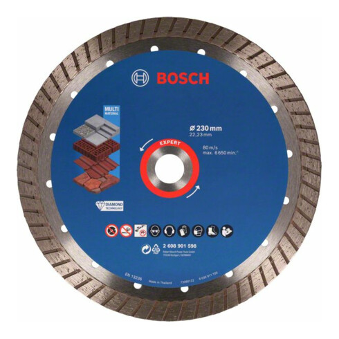 Bosch EXPERT MultiMaterial Diamanttrennscheiben, 230 x 22,23 x 2,4 x 15 mm
