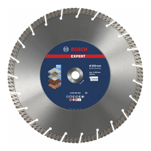 Bosch EXPERT MultiMaterial Diamanttrennscheiben 300 x 20/25,40 x 3 x 15mm für Tischsägen