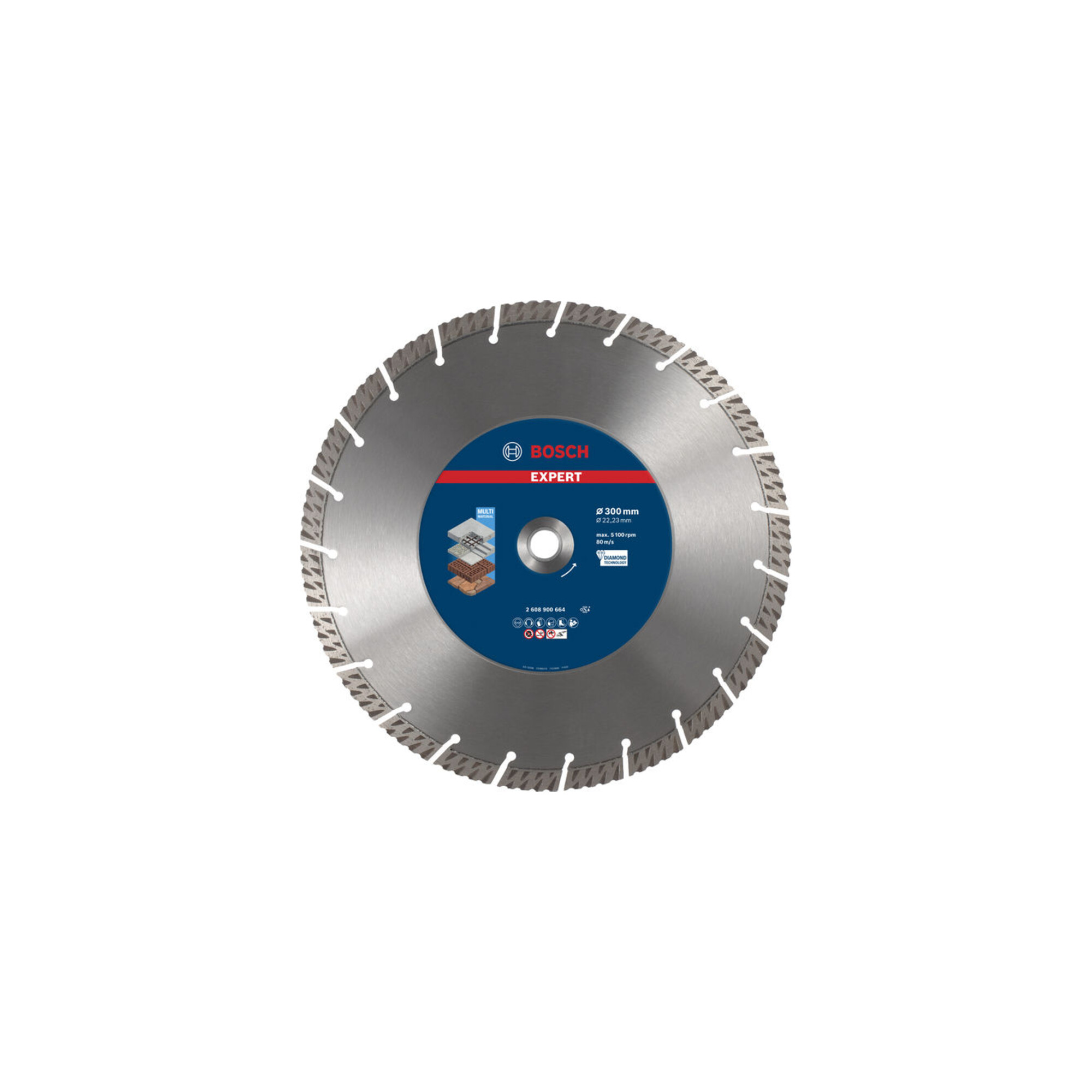 BOSCH EXPERT MultiMaterial Diamanttrennscheiben 300 x 22,23 x 2,8 x 15mm für große Winkelschleifer mit Spannmutter