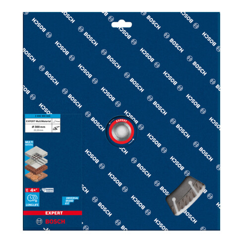 Bosch EXPERT MultiMaterial Diamanttrennscheiben 300 x 22,23 x 2,8 x 15mm für große Winkelschleifer mit Spannmutter