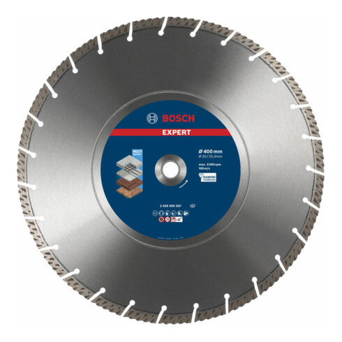 Bosch EXPERT MultiMaterial Diamanttrennscheiben 400 x 20/25,40 x 3,3 x 12mm für Tischsägen