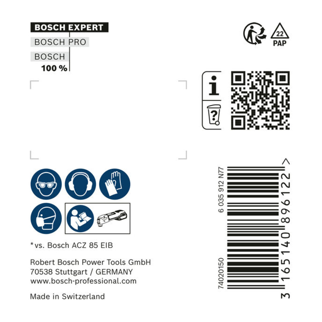 Bosch Expert MultiMaterial Segment Blade (lame de scie à segment) ACZ 105 ET Lame pour outils multifonctions