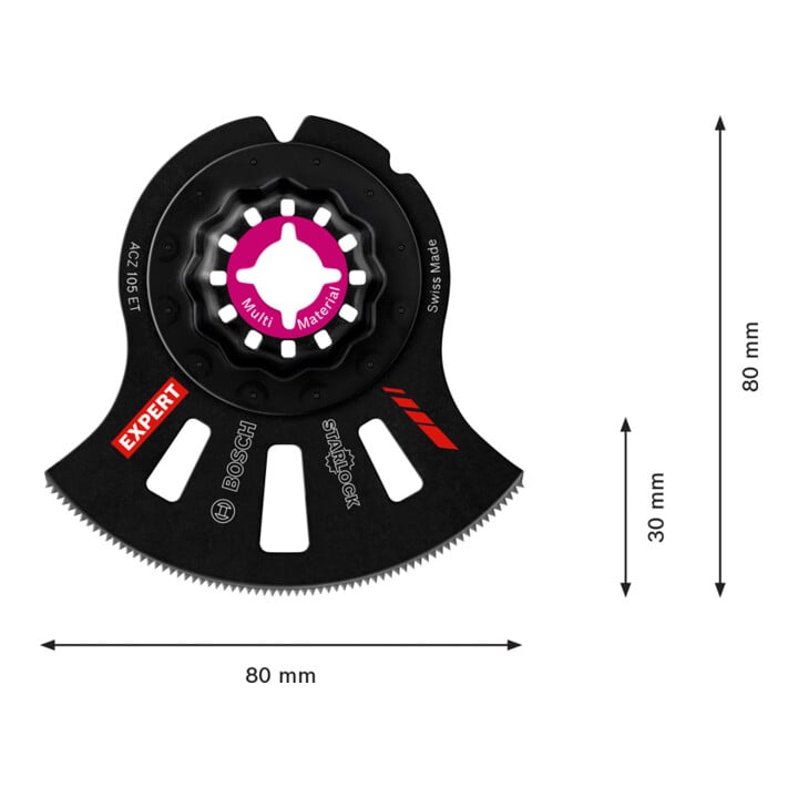 Bosch Expert MultiMaterial Segment Blade (Segmentsägeblatt) ACZ 105 ET Blatt für Multifunktionswerkzeuge