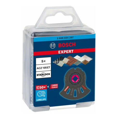 Bosch Expert MultiMaterial Segment Blade (Segmentsägeblatt) ACZ 105 ET Blatt für Multifunktionswerkzeuge