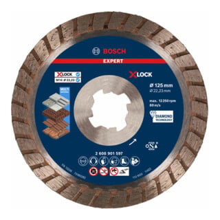 Bosch EXPERT MultiMaterial X-LOCK Disques à tronçonner diamantés, 125 x 22,23 x 2,4 x 12 mm