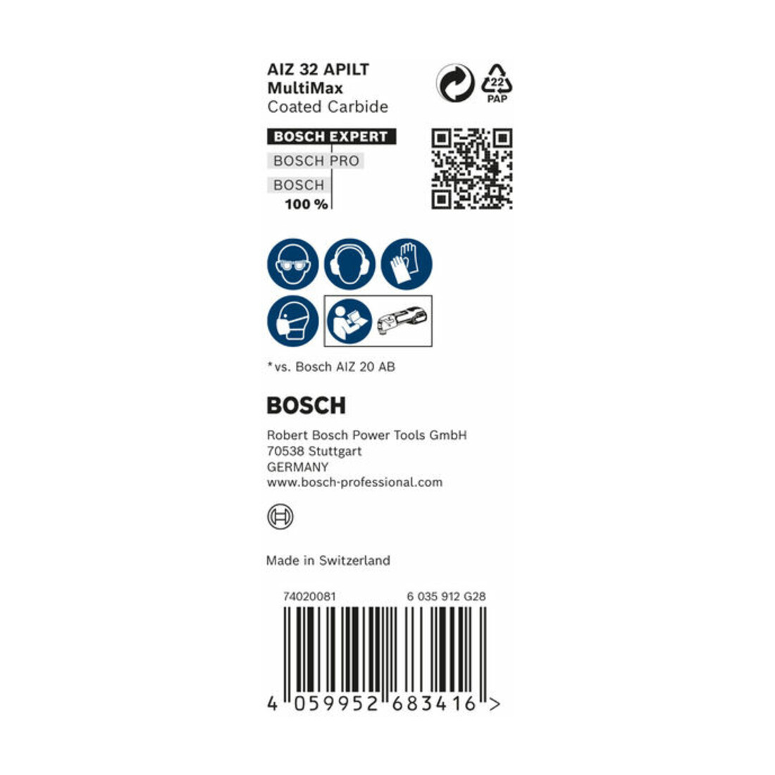 Bosch EXPERT MultiMax AIZ 32 APILT Blatt für Multifunktionswerkzeuge, 10‑tlg.