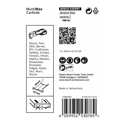 Bosch Expert MultiMax AIZ 32 APIT Blatt für Multifunktionswerkzeuge, 32 mm