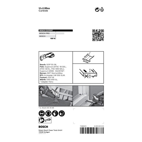 Bosch Expert MultiMax MAII 32 APIT Blatt für Multifunktionswerkzeuge, 32 mm