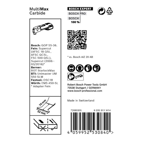 Bosch Expert MultiMax MAII 32 APIT Mes voor multifunctioneel gereedschap, 32 mm