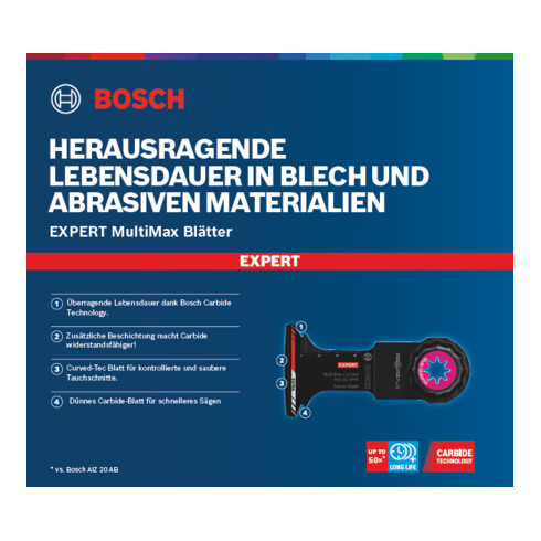 Bosch Expert MultiMax PAII 52 APIT Lame pour outils multifonctions, 52 mm