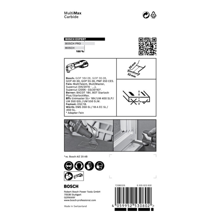 Bosch Expert MultiMax PAIZ 32 APIT-mes voor multifunctioneel gereedschap, 32 mm
