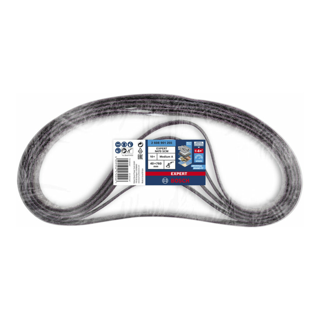 Bosch Expert N470 Bande abrasive 40 x 760 mm, moyenne