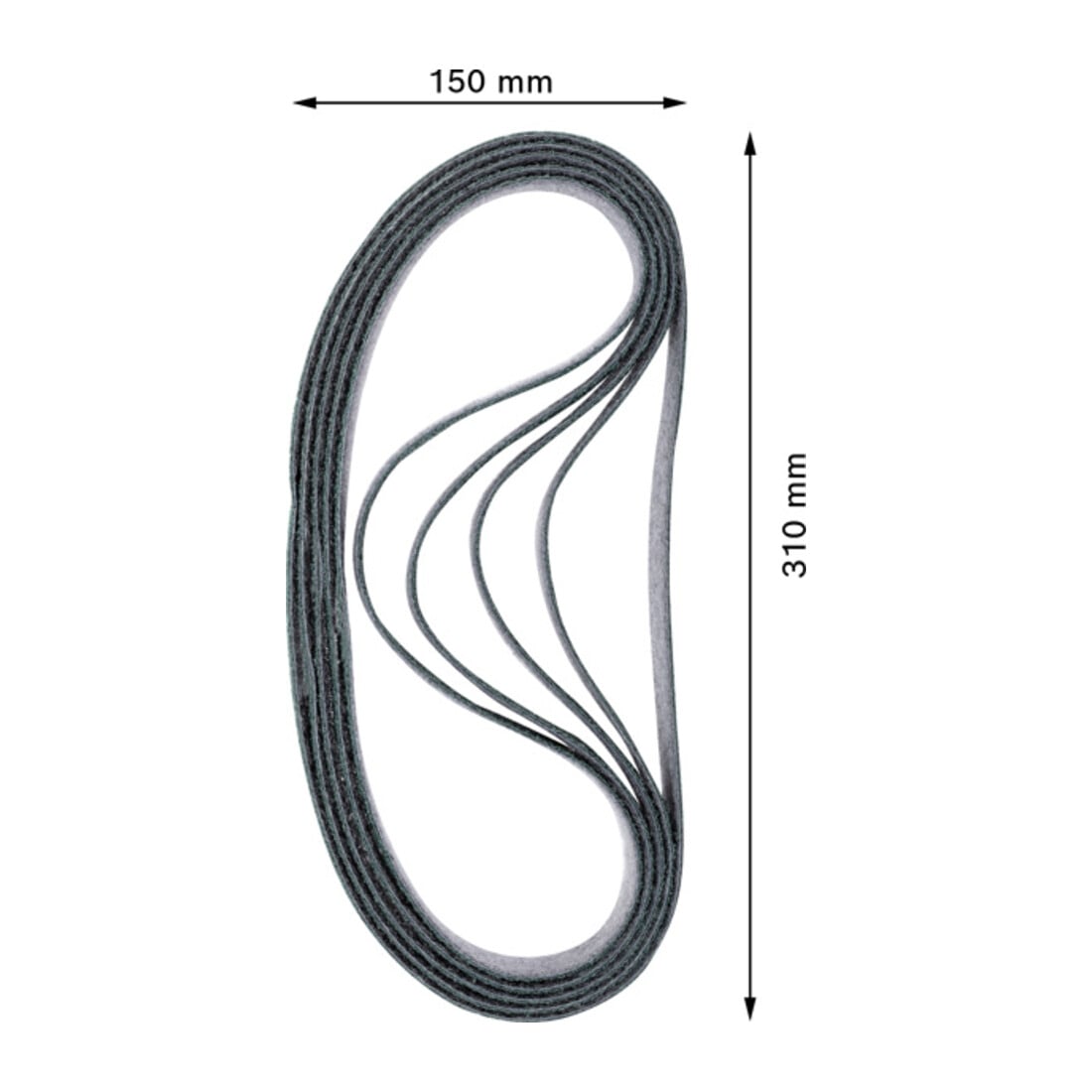 Bosch EXPERT N470 Schleifban für Bandschleifer 40 x 760mm fein 10-tlg. voor buisbandslijpmachine.