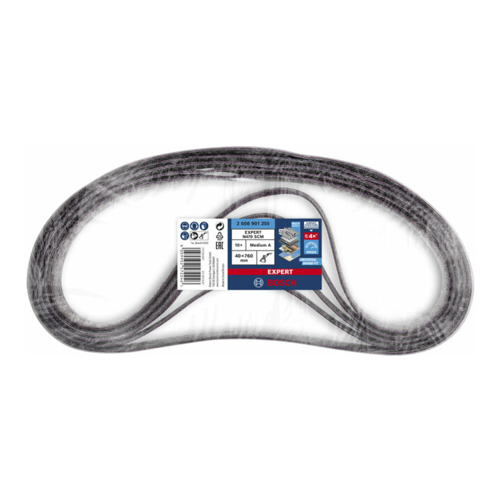 Bosch EXPERT N470 Schleifban für Bandschleifer 40 x 760mm mittel 10-tlg. für Rohrbandschleifer.