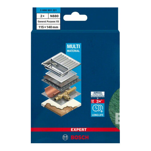 Bosch Expert N880 tampon molletonné pour ponçage manuel, 115 x 140 mm, très fin A