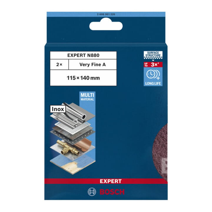 Bosch EXPERT N880 Vliespad zum Handschleifen 115 x 140mm Allzweck 2-tlg. für Handschleifen