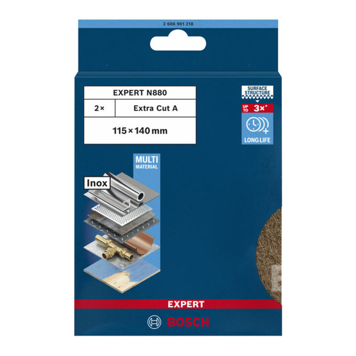 Bosch EXPERT N880 Vliespad zum Handschleifen 115 x 140mm grob A 2-tlg. für Handschleifen