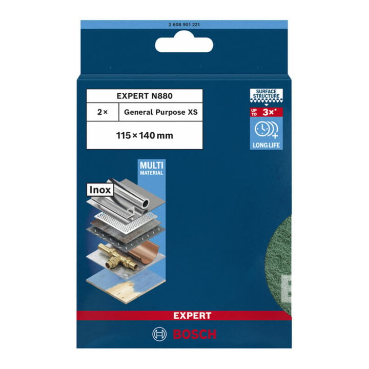 Bosch EXPERT N880 Vliespad zum Handschleifen 115 x 140mm sehr fein A 2-tlg. für Handschleifen
