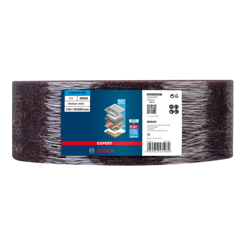 Bosch EXPERT N880 Vliesrol voor handschuren 115mm x 10m Medium A 10-delig voor handschuren
