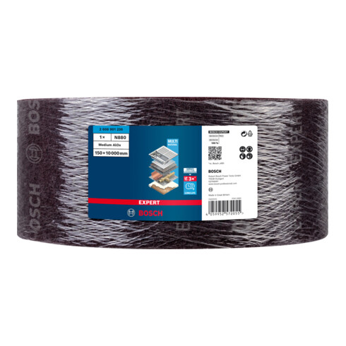 Bosch EXPERT N880 Vliesrolle zum Handschleifen 150mm x 10m Medium A 10-tlg. für Handschleifen