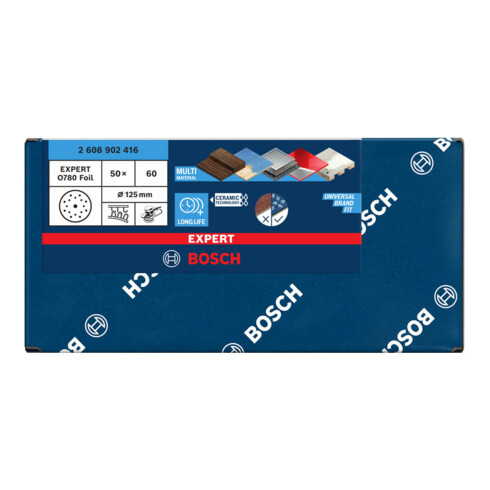 Bosch EXPERT O780 Folienschleifscheibe, 125 mm, G60