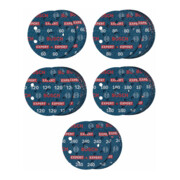 Bosch EXPERT O780 Set de feuilles abrasives, 125 mm, G60/G80/G120/G180, G240, 55 pcs
