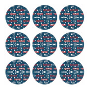 Bosch EXPERT O780 Set de feuilles abrasives, 150 mm, G80/G120/G180, 9 pcs