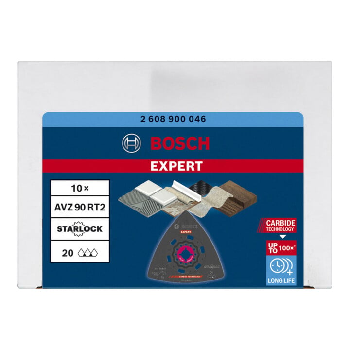 Bosch Expert Plaque de ponçage AVZ 90 RT2 Lame pour outils multifonctions, 90 mm