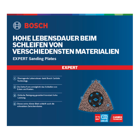 Bosch Expert Plaque de ponçage MAVZ 116 RT2 Lame pour outils multifonctions, 116 mm