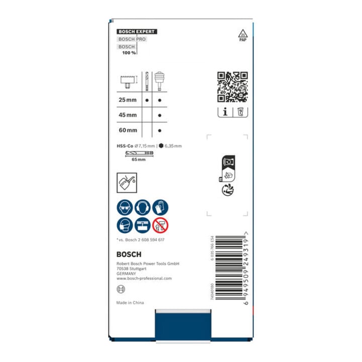 Bosch EXPERT Power Change Plus Aufnahme m. Vorb., HEX Sch. 8,7mm, HSS-Co, 7,15x25x65mm