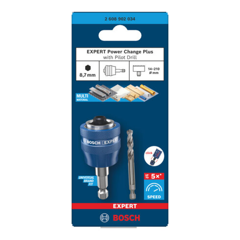 Bosch EXPERT Power Change Plus Aufnahme m. Vorb., HEX Sch. 8,7mm, HSS-G, 7,15x45x85mm