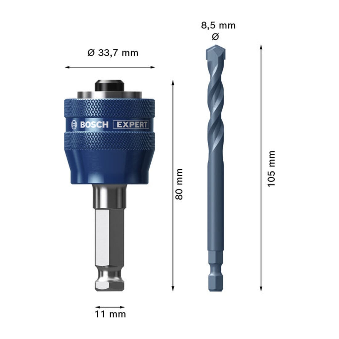 Bosch EXPERT Power Change Plus con centraggio, Ø8,5 x 60 x 105 mm, 2 pezzi