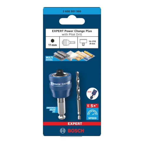 Bosch EXPERT Power Change Plus con punta centrante, Ø7,5 x 60 x 105 mm, 2 pezzi