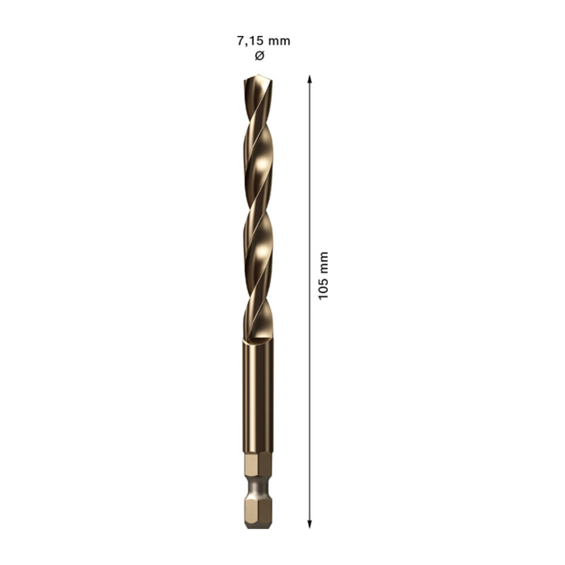 Bosch Expert Power Change Plus foret central HSS-Co, 7,15 x 105 mm