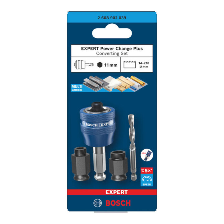 Bosch EXPERT Power Change Plus jeu de conversion, clé HEX 11 mm, HSS-G, 7,15x45x85 mm, 2 adaptateurs avec