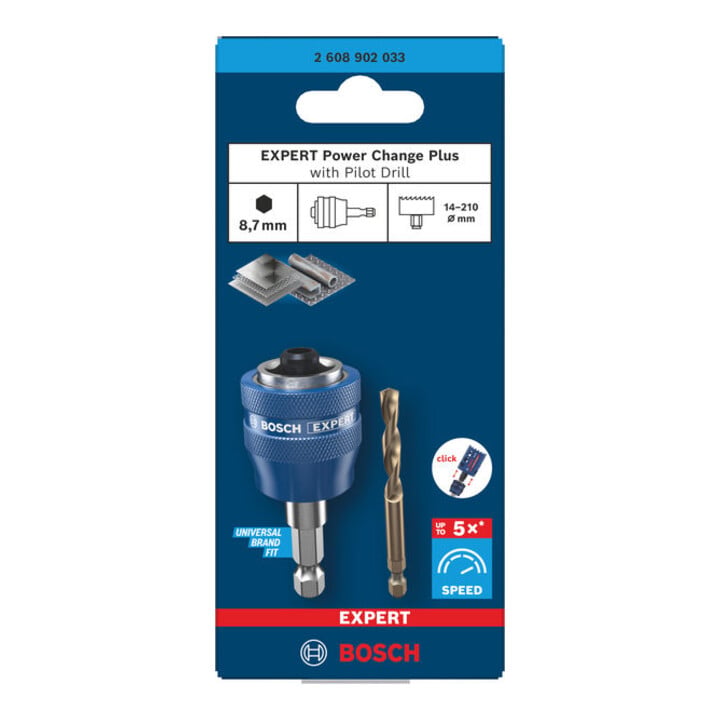 Bosch EXPERT Power Change Plus opname met voorboor, HEX schacht 8,7 mm, HSS-Co, 7,15x25x65 mm