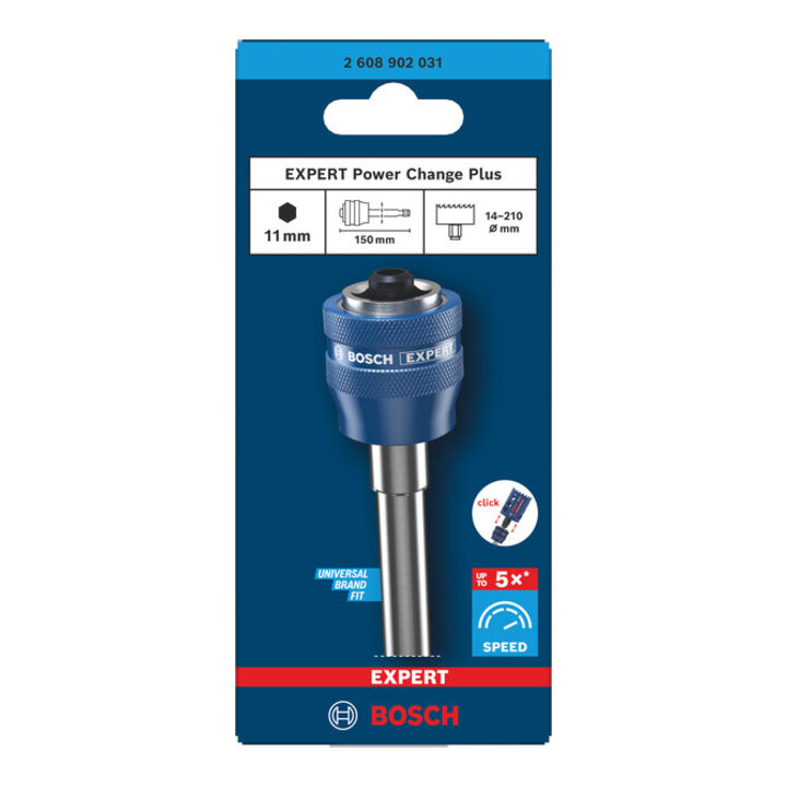 Bosch EXPERT Power Change Plus rallonge d’adaptateur de perçage, hexagonal 11 mm, 150 mm