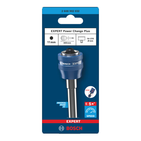 Bosch EXPERT Power Change Plus rallonge d’adaptateur de perçage, hexagonal 11 mm, 300 mm