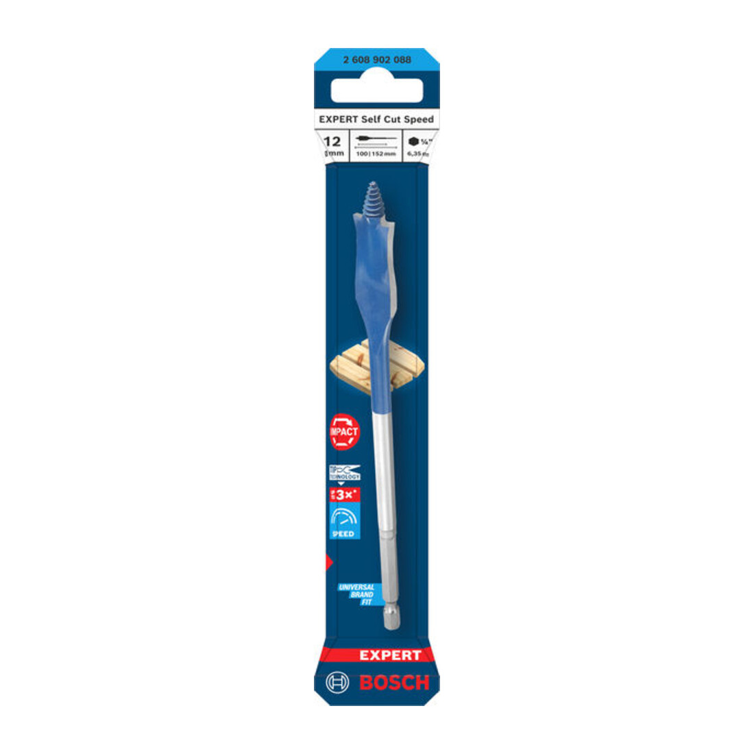 Bosch EXPERT Punta da fresare piatta Self Cut Speed, 12 x 152 mm