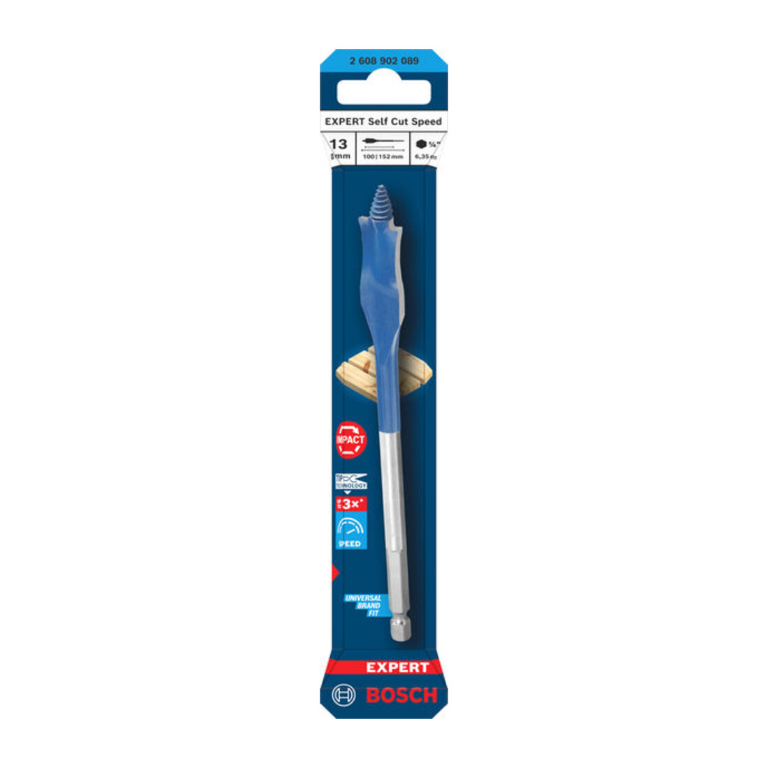 Bosch EXPERT Punta da fresare piatta Self Cut Speed, 13 x 152 mm