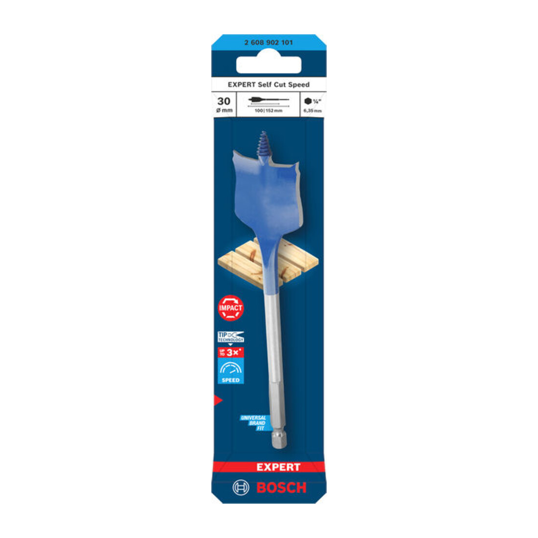 Bosch EXPERT Punta fresatura piatta Self Cut Speed, 30 x 152 mm